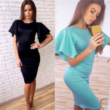 Elegant Women Lady Ruffles Sleeve Slim Bodycon Cocktail Party Dress LY3 ILML