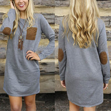 Elegant Women Long Sleeve Dresses Long Tops Jumper Pullover Sweatshirt Mini Dress ILML