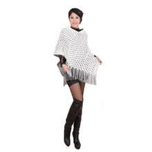 Elegant Women's Loose Tassel Fringe Knit Poncho Cape Sweater Shawl Top Coat PY5 ILML