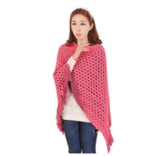 Elegant Women's Loose Tassel Fringe Knit Poncho Cape Sweater Shawl Top Coat PY5 ILML