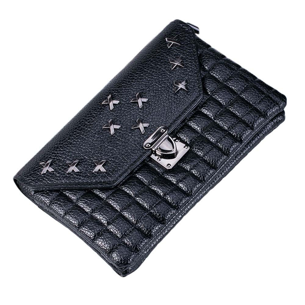 Elegant women messenger bags Envelope crossbody Shoulder Bag Lock Rivets Leather women's hbags bag bolsos ILML