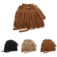 Fahsion Women Messenger Women Casual Tassel Solid Bags Drawstring Shoulder Crossbody Bags bolsa feminina pouch ILML