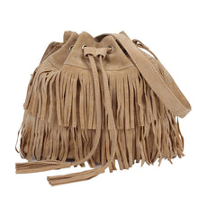 Fahsion Women Messenger Women Casual Tassel Solid Bags Drawstring Shoulder Crossbody Bags bolsa feminina pouch ILML