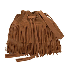 Fahsion Women Messenger Women Casual Tassel Solid Bags Drawstring Shoulder Crossbody Bags bolsa feminina pouch ILML