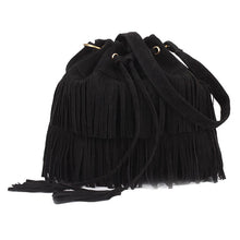 Fahsion Women Messenger Women Casual Tassel Solid Bags Drawstring Shoulder Crossbody Bags bolsa feminina pouch ILML
