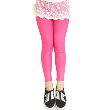 Fall Girls Stretch leggings Imitation leather Pants Kids Clothing Trousers 2-7 Y ILML