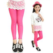 Fall Girls Stretch leggings Imitation leather Pants Kids Clothing Trousers 2-7 Y ILML