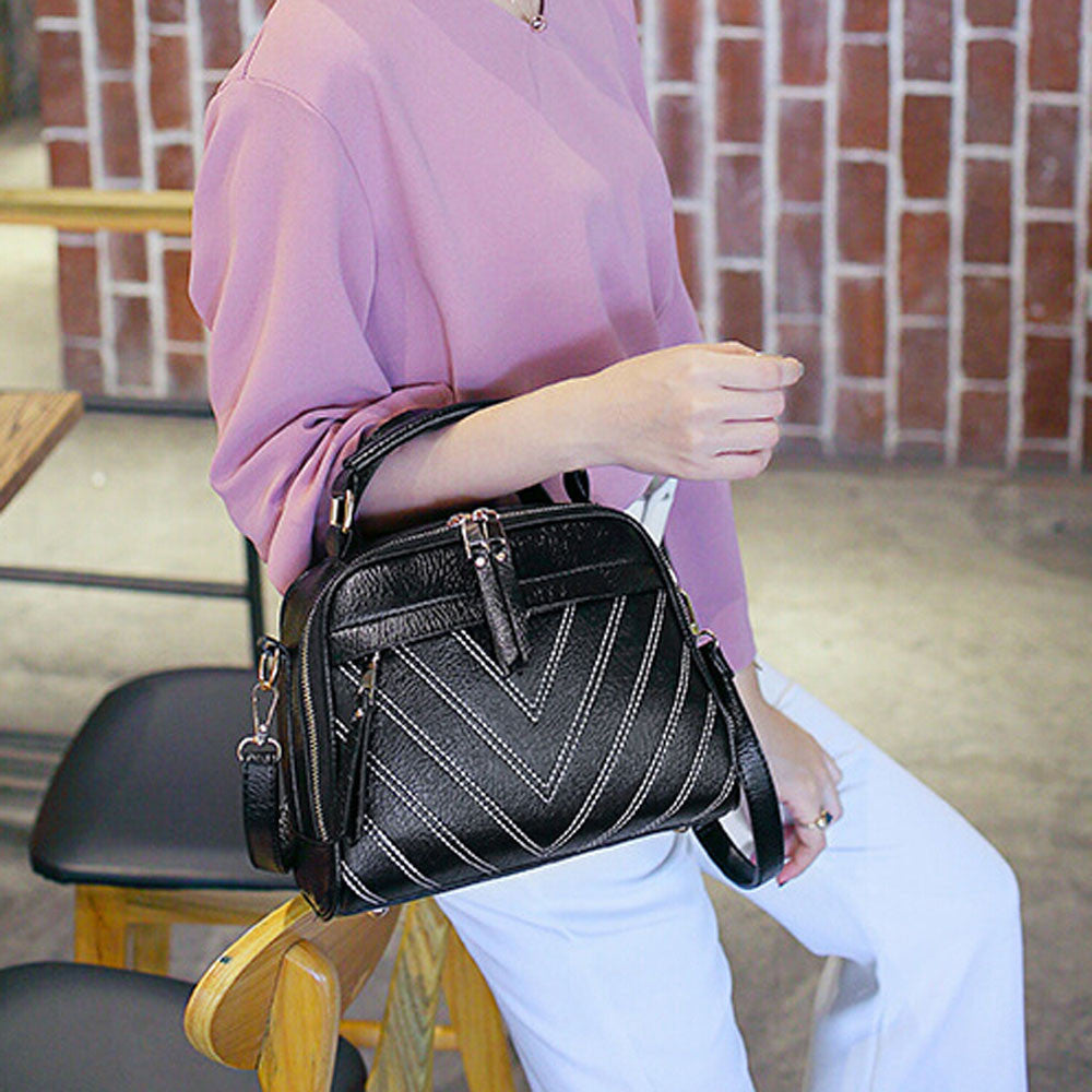 Famouswomen messenger bags luxury women's hbags Leather Striped crossbody Shoulder bag bolsos mujer bag clutch ILML