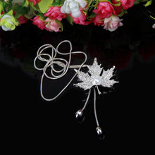 Jewelry Maple Leaf Long Beaded Chain Necklaces Pendant Necklace Women Office Lady Imitation Pearl Jewelry Gifts ILML