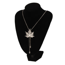 Jewelry Maple Leaf Long Beaded Chain Necklaces Pendant Necklace Women Office Lady Imitation Pearl Jewelry Gifts ILML