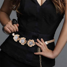All-match Sweet Metal 3 and 5 Flowers Women Skirt Decorated Belly Chains Body Jewelry Chain ILML