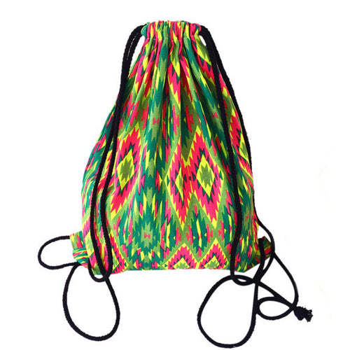 Backpack women backpack casaul Geometric Printing Bags Drawstring backpacks for girls teenage bag  ILML