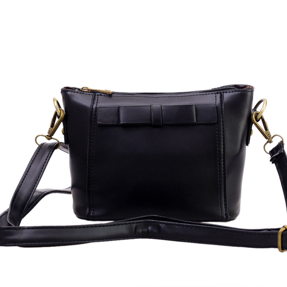 Bow Solid shoulder bags Women zipper Leather Luxury Hbag designer Ladies bolsas Casual Femme messenger bags ILML