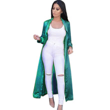 S M L XL Women's Sexy Windbreaker Casual Long Sleeve V-neckline Solid Long Coat Blusa ILML