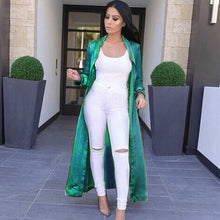 S M L XL Women's Sexy Windbreaker Casual Long Sleeve V-neckline Solid Long Coat Blusa ILML