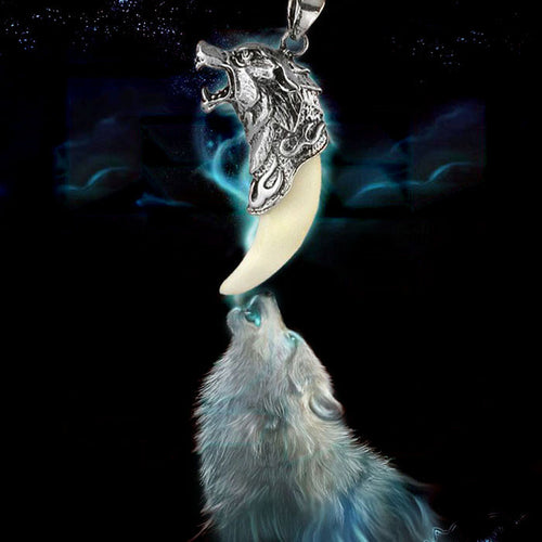 Brave Man Wolf Tooth Titanium Steel Domineering Pendant body Chains statement Necklaces Jewelry ILML