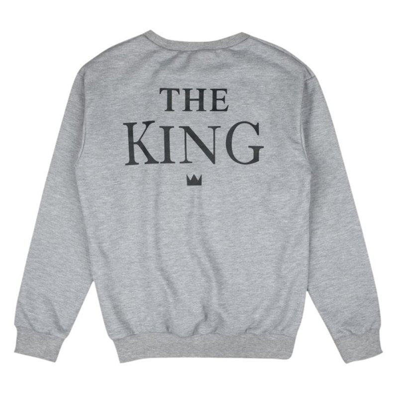 Couples Sweatshirts Print KING QUEEN Long Sleeve Hoodies Lovers Sweatshirt Men and Women Pullovers ILML