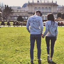 Couples Sweatshirts Print KING QUEEN Long Sleeve Hoodies Lovers Sweatshirt Men and Women Pullovers ILML