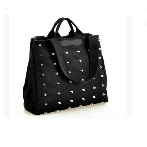Crossbody Hbag Women Shoulder Bags Rivet Canvas Girl Women's Hbags Messenger Bags Ladies Purse Large Tote bag ILML