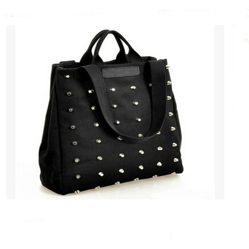 Crossbody Hbag Women Shoulder Bags Rivet Canvas Girl Women's Hbags Messenger Bags Ladies Purse Large Tote bag ILML