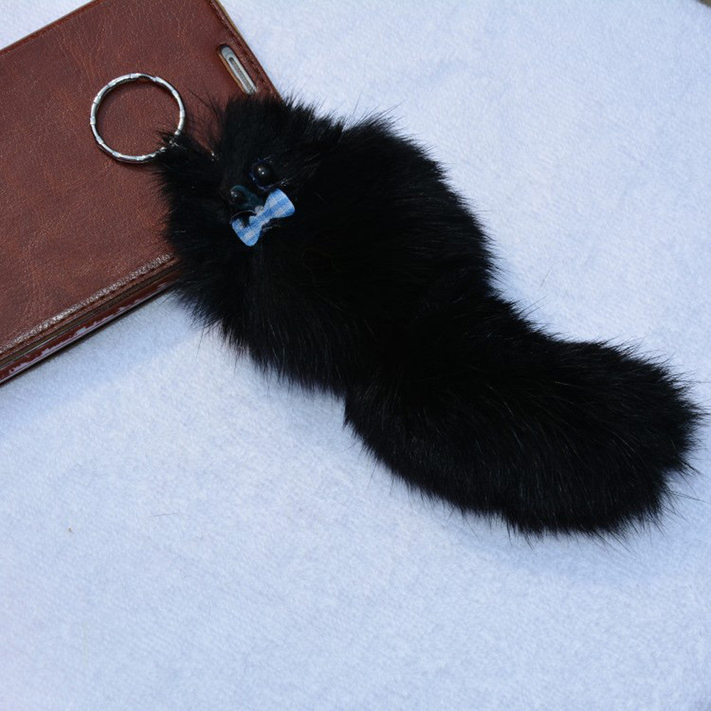 Fur Ball key rings Cell Phone Car Mobile Phone Accessories Small Gift Bags rabbit Key Ring ILML