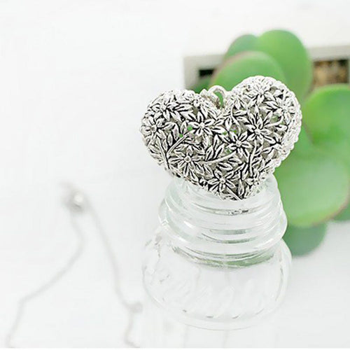 Hollow Carved Peach Heart Rhinestone Women Lady Long Necklace Bronze Silver Golden Jewelry ILML