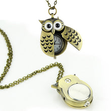 Jewelry Owl Necklace Pendant Chain Pocket Quartz Watch Analog Clock PY8 ILML