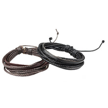 Jewelry Wrap multilayer Leather Bracelets Bangles For Men Women Braided Rope Wristb pulseira feminina masculina ILML