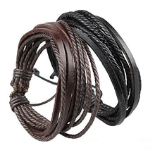 Jewelry Wrap multilayer Leather Bracelets Bangles For Men Women Braided Rope Wristb pulseira feminina masculina ILML