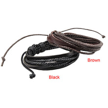 Jewelry Wrap multilayer Leather Bracelets Bangles For Men Women Braided Rope Wristb pulseira feminina masculina ILML