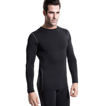 Men Plush Base Layer Long Sleeve Slim Fit Thermal Warm Underwear Tops Undershirt ILML