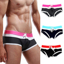Men Tied Rope Boxers Swimwear Beachwear Color Matched Trunks Low Rise Boxer  ILML