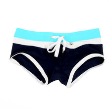Men Tied Rope Boxers Swimwear Beachwear Color Matched Trunks Low Rise Boxer  ILML