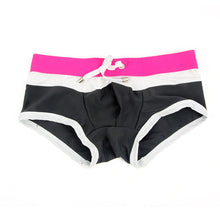 Men Tied Rope Boxers Swimwear Beachwear Color Matched Trunks Low Rise Boxer  ILML