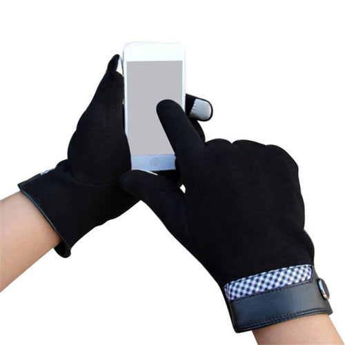 Men Touch Screen Wool Gloves Warm Full Fingers Glove Wrist Mittens 4 Colors PY6 ILML