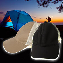 Night Fishing LED Baseball Cap Hat Light Glow Club Party Black Fabric Travel Hat Snapbacks Caps ILML