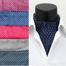 Polka Dot Men Long Silk Scarves/Cravat Ascot Ties Handkerchief Gentlemen ILML