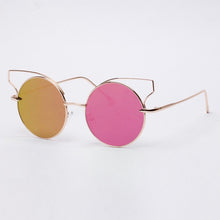 Retro Women Cat Eye Sunglasses Classic Designer Shadeetallic Mirror Sun Glasses 5 Colors lunette de soleil ILML