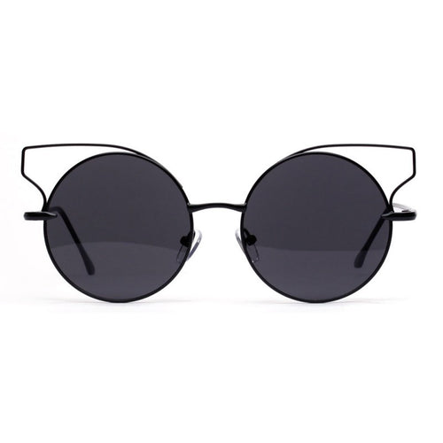 Retro Women Cat Eye Sunglasses Classic Designer Shadeetallic Mirror Sun Glasses 5 Colors lunette de soleil ILML