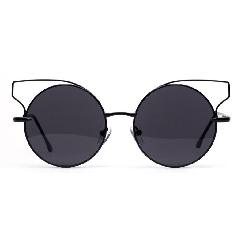 Retro Women Cat Eye Sunglasses Classic Designer Shadeetallic Mirror Sun Glasses 5 Colors lunette de soleil ILML