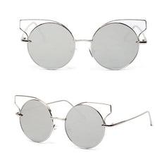 Retro Women Cat Eye Sunglasses Classic Designer Shadeetallic Mirror Sun Glasses 5 Colors lunette de soleil ILML