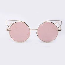 Retro Women Cat Eye Sunglasses Classic Designer Shadeetallic Mirror Sun Glasses 5 Colors lunette de soleil ILML