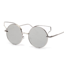 Retro Women Cat Eye Sunglasses Classic Designer Shadeetallic Mirror Sun Glasses 5 Colors lunette de soleil ILML