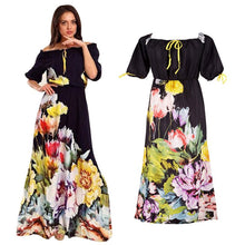 Sexy Women Dress Off the Shoulder Half Sleeve Floral Print Vestidos Party Dresses ILML
