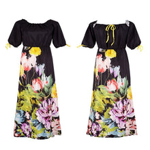 Sexy Women Dress Off the Shoulder Half Sleeve Floral Print Vestidos Party Dresses ILML