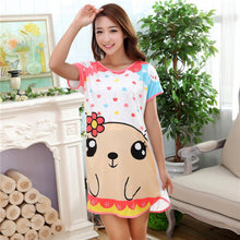 Cartoon Women Sleepwear Pajamas Short Sleeve sweet printing Girl Indoor Clothing Sleepwear Pajamas Home Suit ILML