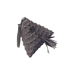 Triangle rivets tassel Clutch Small coin purse woman bag Leather women messenger bags Hbag Shoulder Bags bolsa ILML