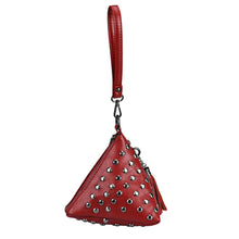 Triangle rivets tassel Clutch Small coin purse woman bag Leather women messenger bags Hbag Shoulder Bags bolsa ILML