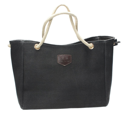Vintage Canvas Solid Personality Contracted Bag Single Or Double Zipper Shoulder Bag  ILML