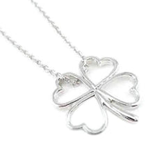 Vintage Statement Bib Jewelry Design Four Leaf Clover Silver Pendant Necklace P18 ILML